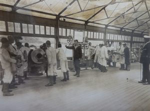 Boys in training at Shotley Barracks on 6 inch battery work. (Author’s Collection)