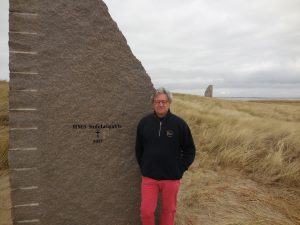 Nick Jellicoe, visiting the stone commemorating the loss of HMS Indefatigable at the start of the battle of Jutland, at 16:02 on 31.5. 16. 